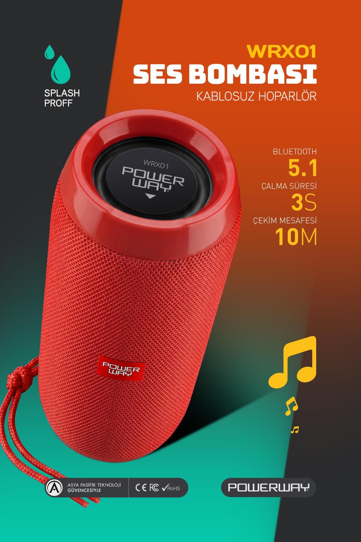 WRX01 90 dB SD Card Aux USB Input Red Wireless Bluetooth Speaker Speaker Sound Grenade FM Radio
