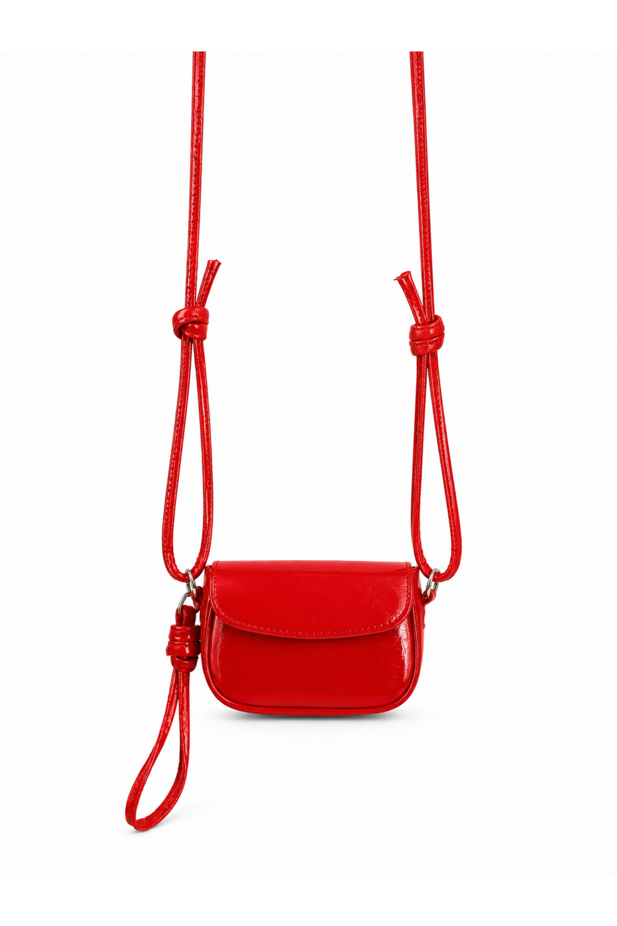 LARA Red Adjustable Knot Detail Women Crossbody Bag With Strap New Trend