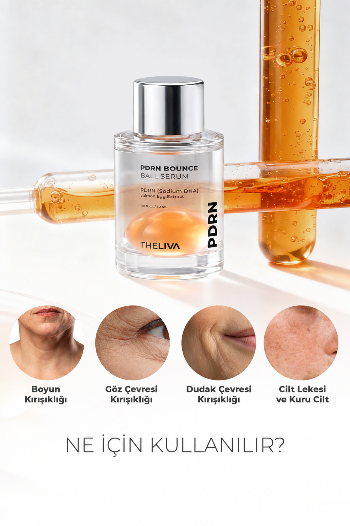 PDRN Dual Bounce Ball Serum, Çift Fazlı Essence Cilt Işıltısını Destekleyen Gençlik Serumu 30 ml — Cilt-C-serumu-somon-2 — تصویر 3 از 8