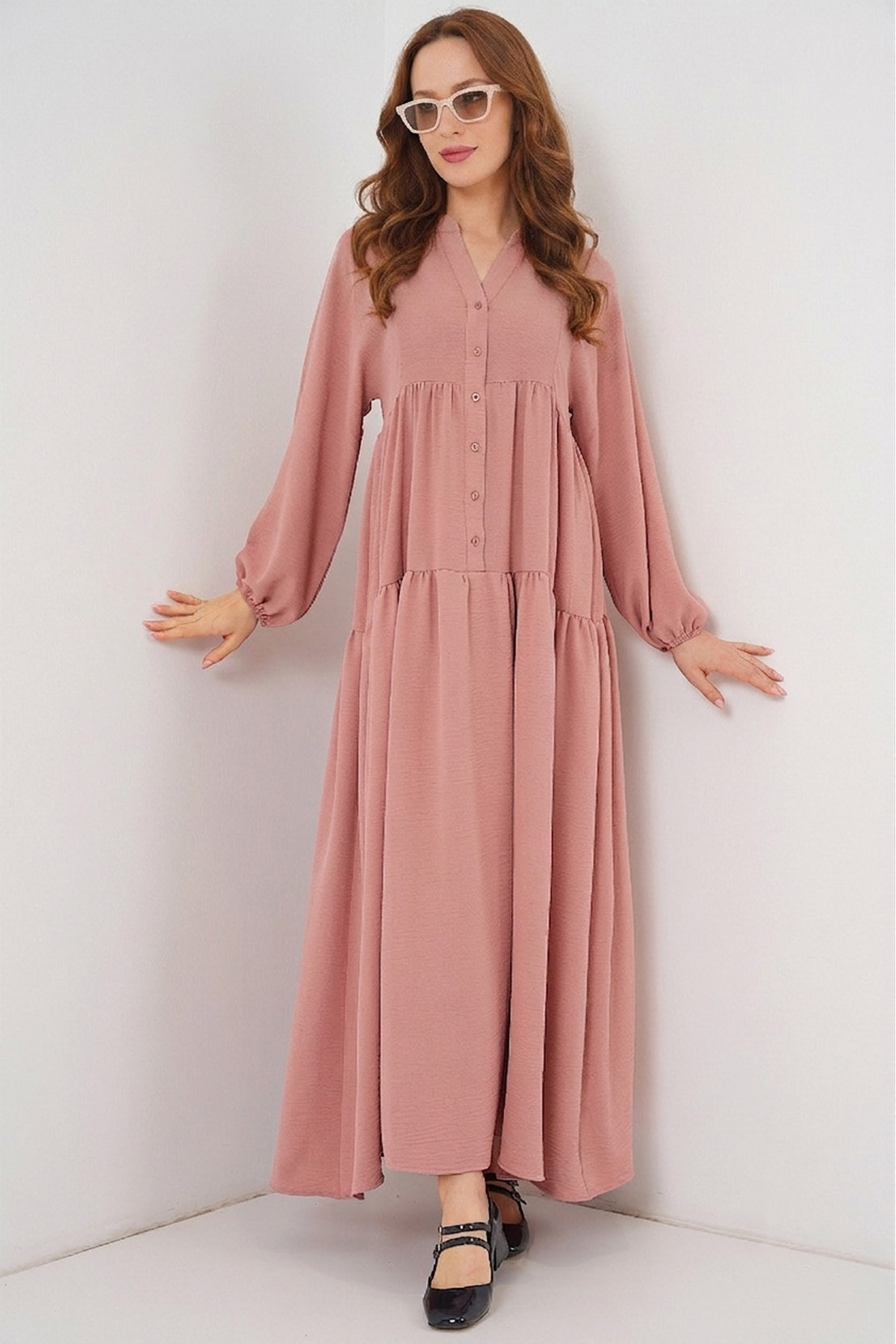 Bigdart Pink Authentic Patterned 2423 Dress