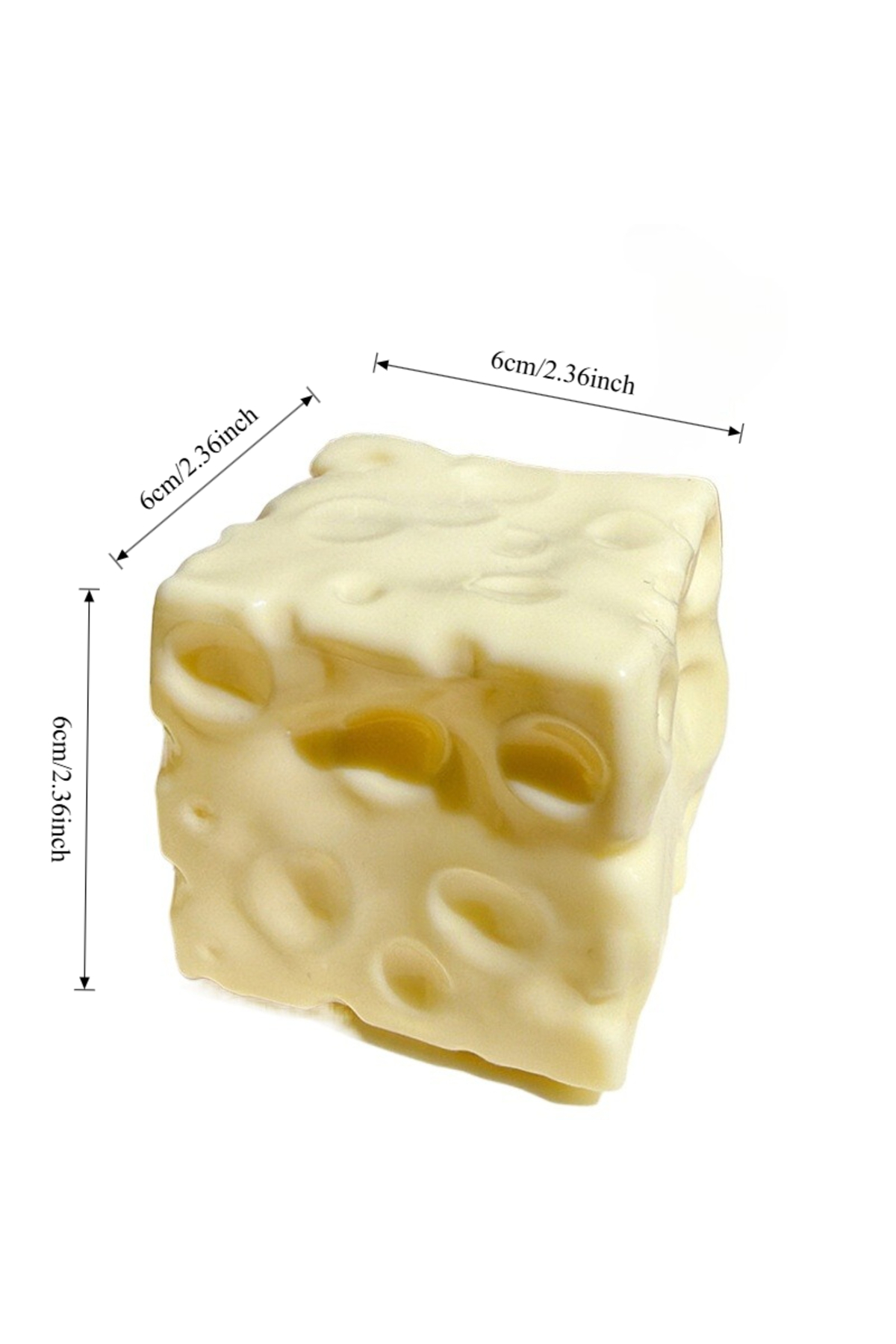 Choice 6cm 1pc Taba Cheese Cube Stress Relief Toy, Moldable Squishy Ball, Non-Rebound Sensory Fidget Toy, A