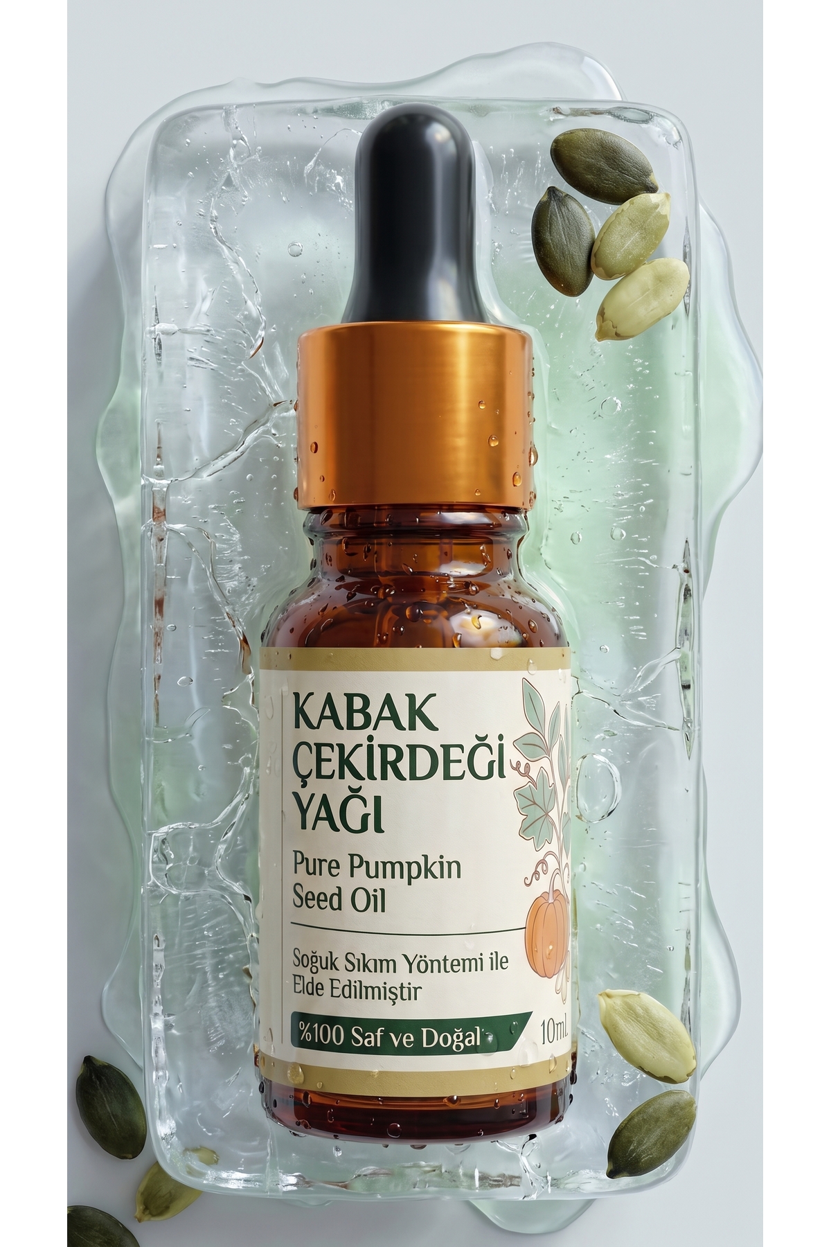 Kabak Çekirdeği Yağı 10 ml / Soğuk Sıkım / %100 Saf Ve Doğal / Pumpkin Seeds Oil — A1-Kabak-Cekirdeği-yag-10 — تصویر 3 از 8