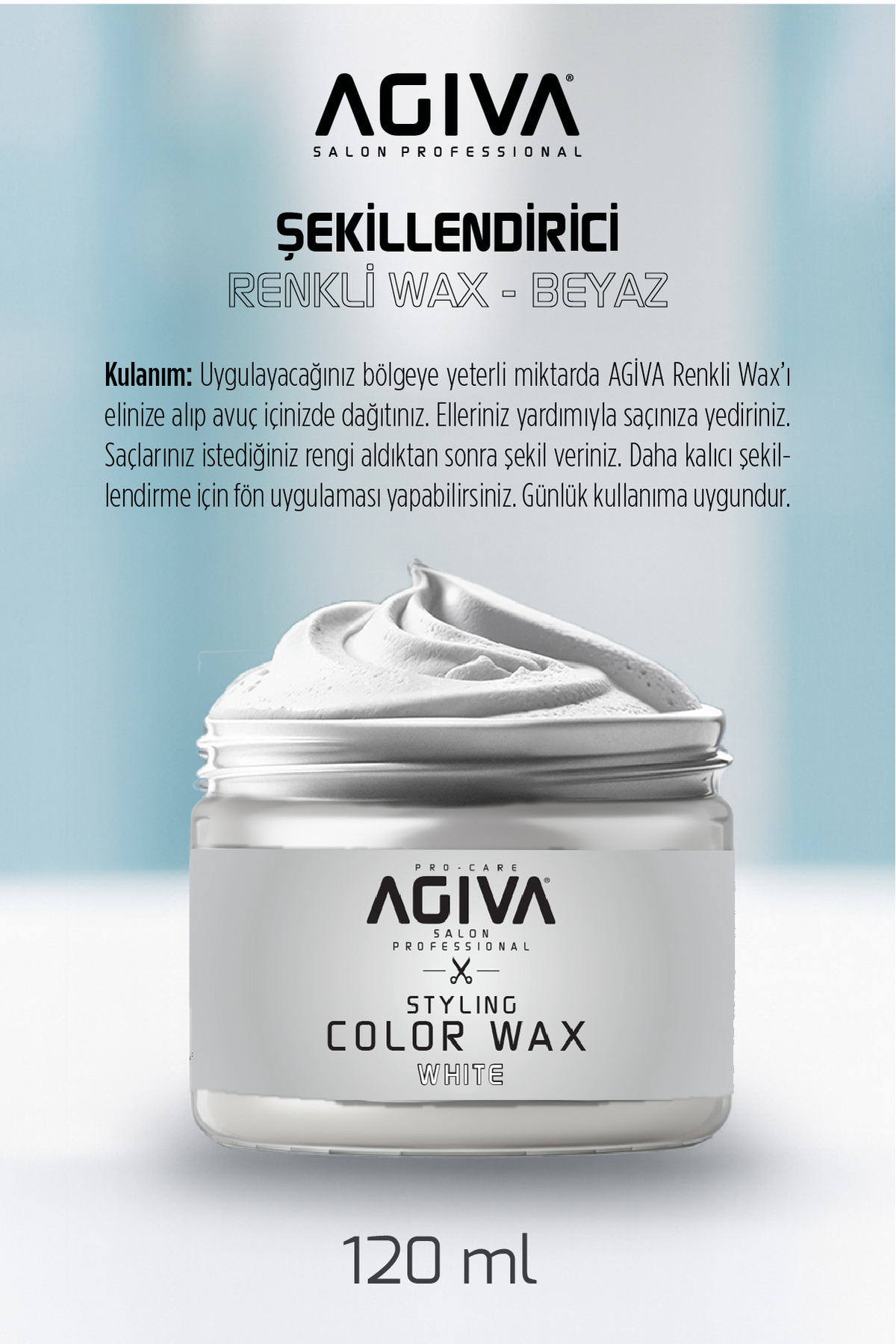 CARE & BEAUTY Saç Şekillendirici Renkli Wax – Color Wax – Beyaz - 120 ml — 8698703025943 — تصویر 3 از 3