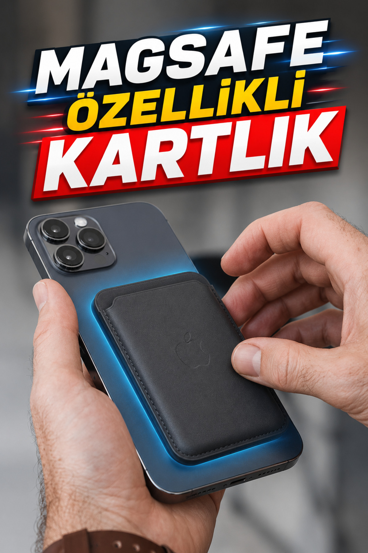 L'eDoren Iphone Uyumlu Telefon Arkası Magsafe Deri Cüzdan Kartlık İos Ölçüleri 10x6cm görsel 6