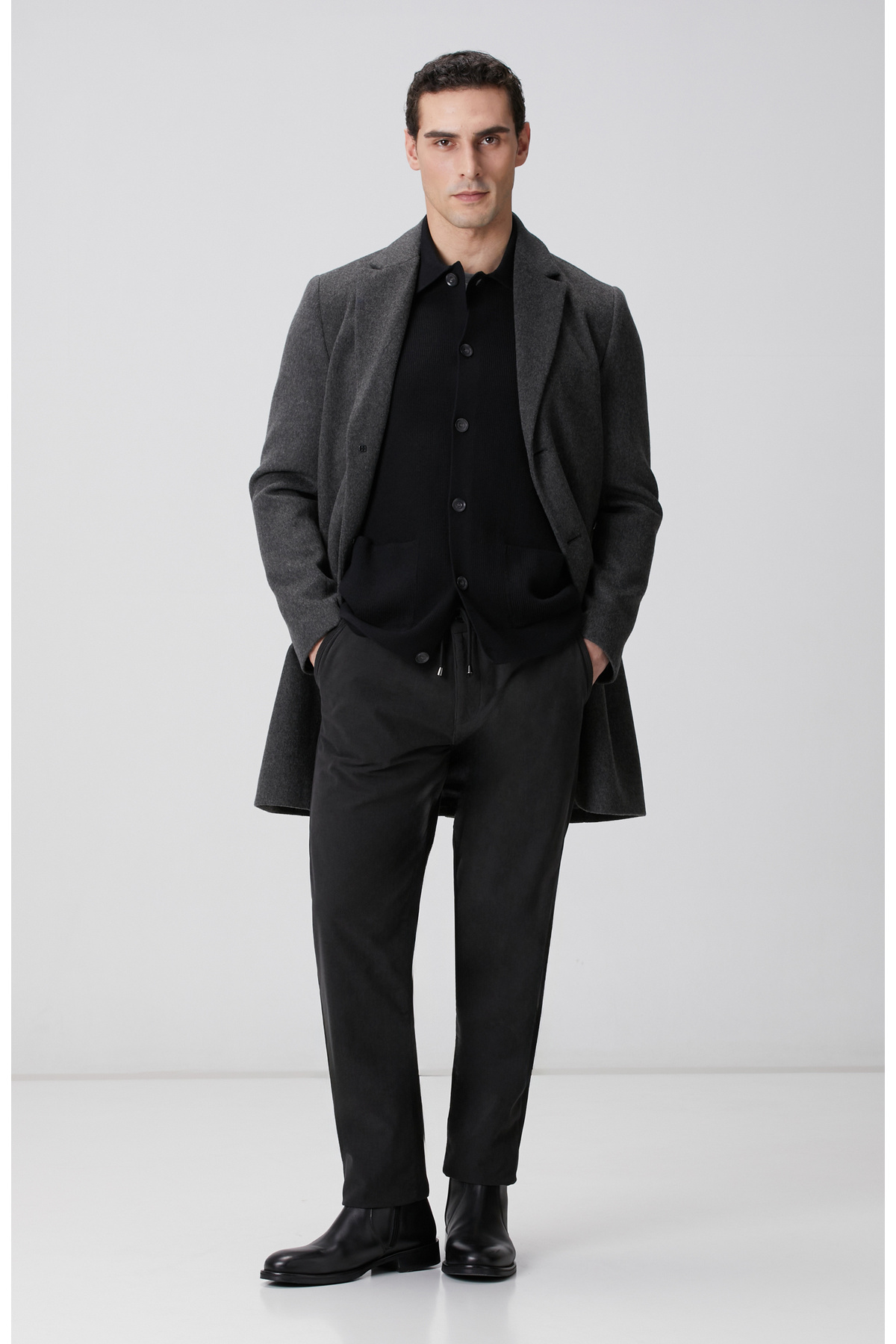 Network Antrasit Kadife Fitilli Jogger Pantolon — خاکستری 1097252
