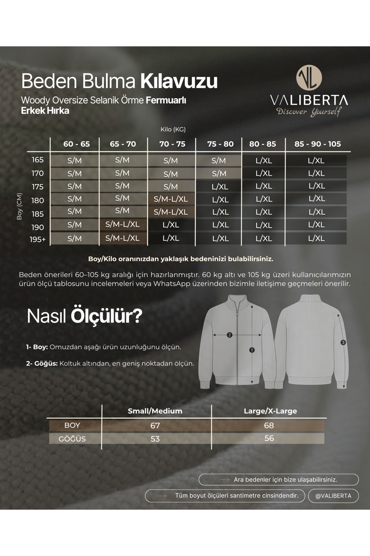 Valiberta Woody Oversize Selanik Örme Fermuarlı Erkek Hırka- Füme görsel 8