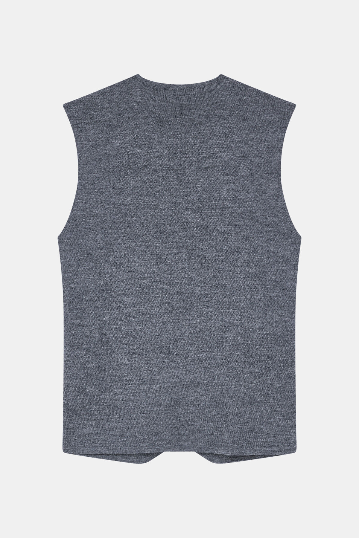 W Collection Gri Melanj V Yaka Düğmeli Yelek görsel 2