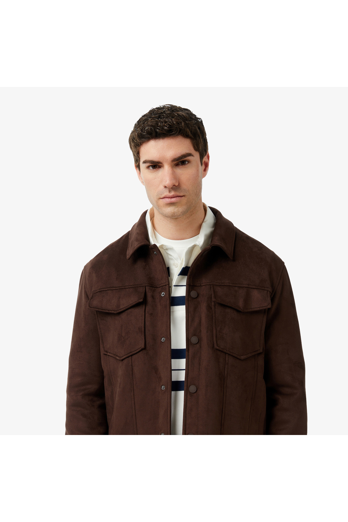 Nautica Erkek Kahverengi Regular Fit Süet Ceket görsel 4