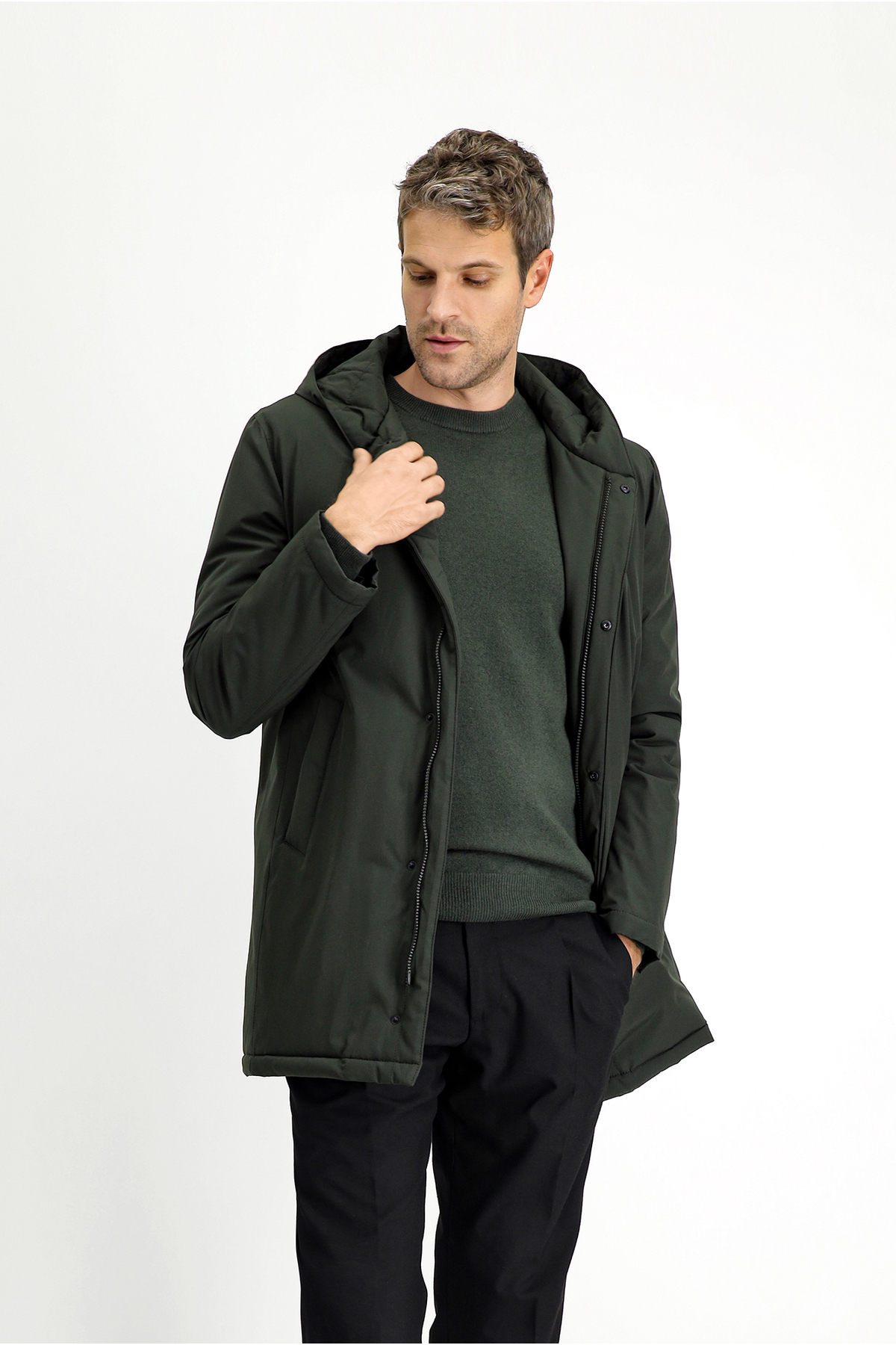 Kiğılı Slim Fit Dar Kesim Kapüşonlu Spor Şişme Kaban görsel 3
