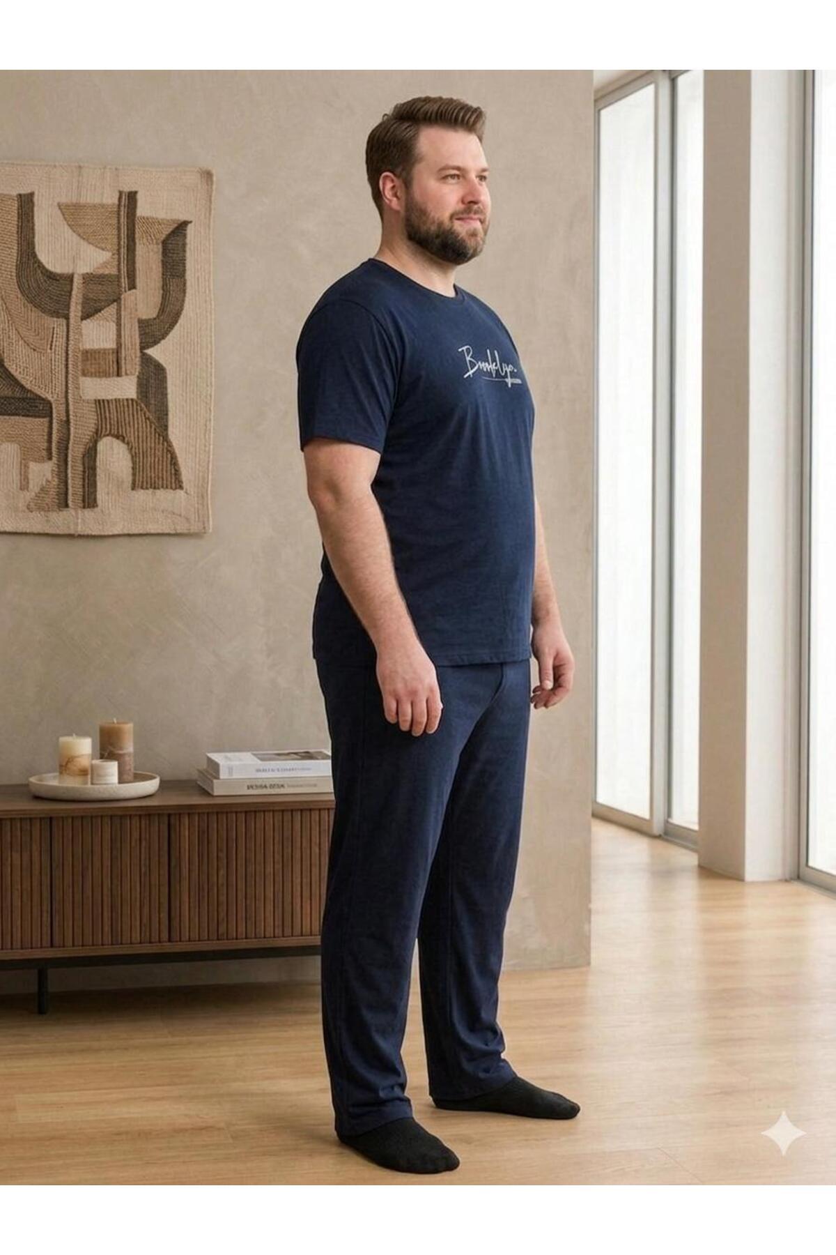 FAMES PİJAMA ERKEK BÜYÜK BEDEN PENYE YAZLIK PİJAMA TAKIM görsel 4