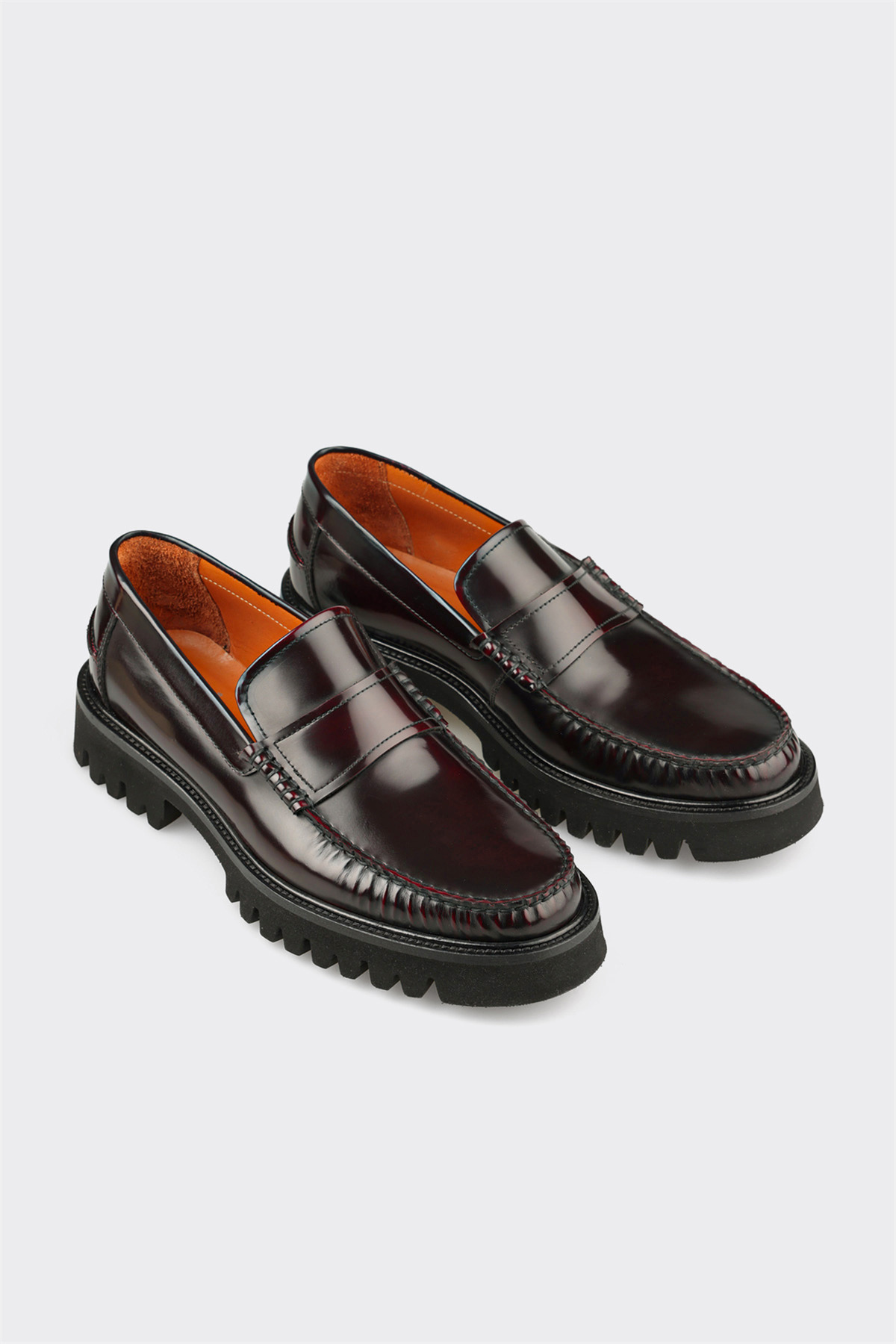 Elle Shoes Bordo Deri Erkek Günlük Ayakkabı görsel 2