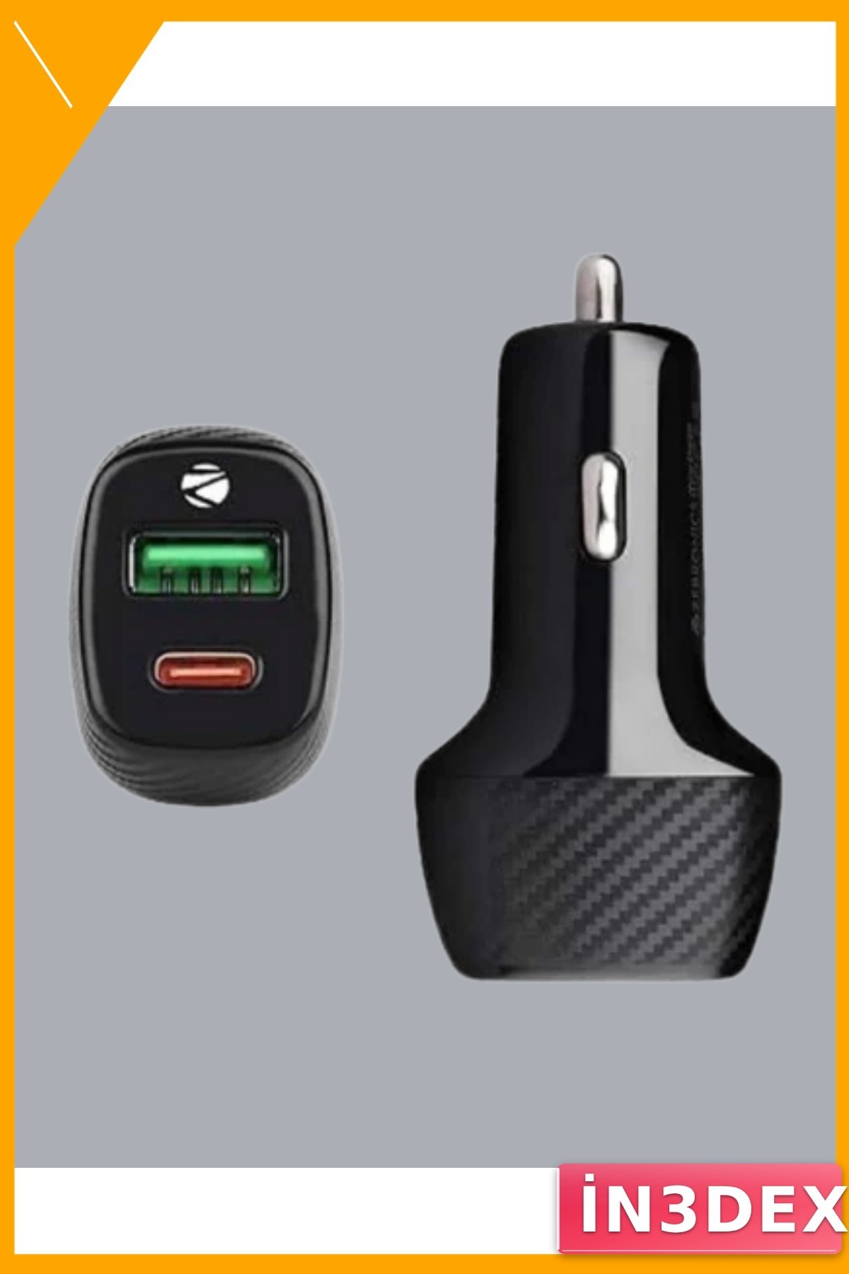 38W Type-C PD USB Araç Şarj Cihazı Çift Port Hızlı Şarj