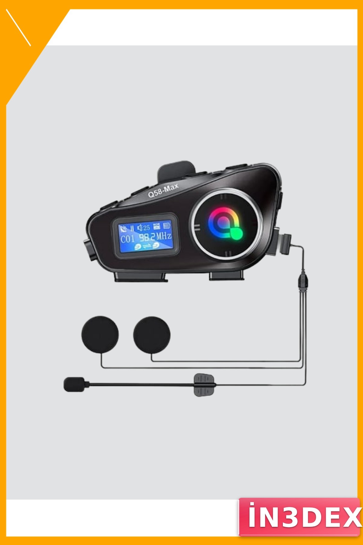 Motosiklet Kask Bluetooth Kulaklık IP65 Suya Dayanıklı LCD Ekranlı Intercom