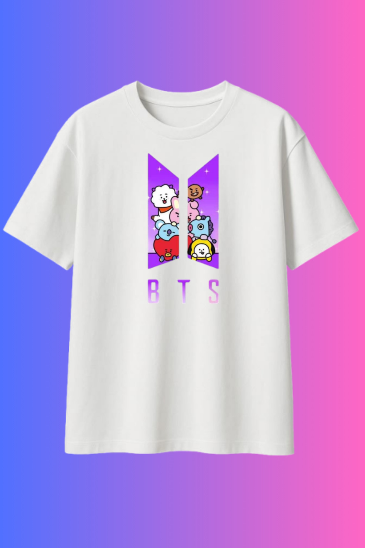 barsdepo BTS K-Pop Tarzı Baskılı Oversize Unisex Tişört – Kore
