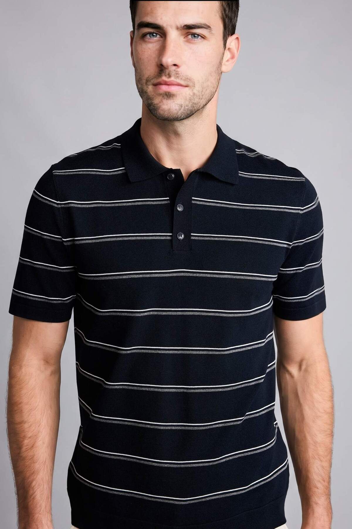 Defacto Standard Fit Short Sleeve Knitwear Polo T-Shirt H5631Ax26Sm