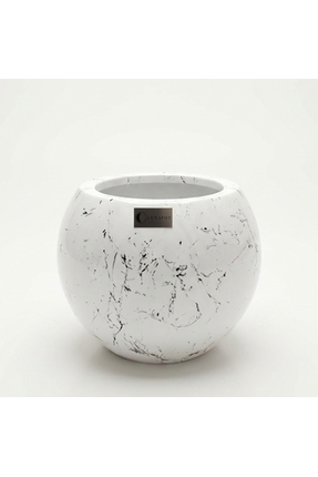 Lunapot Nova Mermer Desenli El Yapımı Fiberglas Küre Saksı Small 30 Litre Mar...