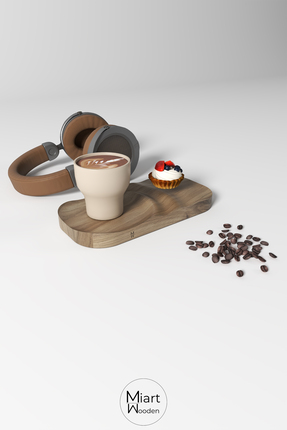 Miart Wooden Coffee Drops - Masif Meşe Tasarım Sunum Tahtası ve Dekoratif Obje