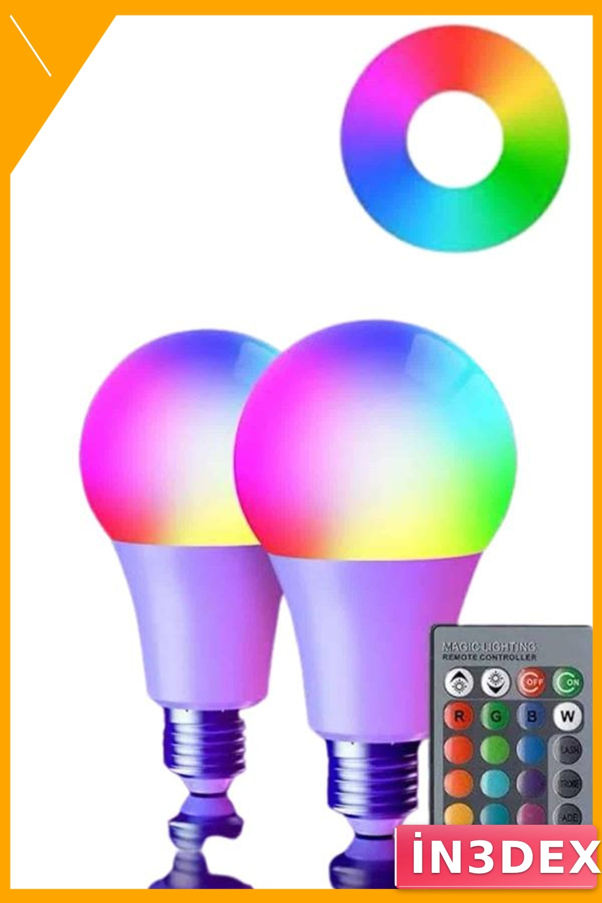 RGB Renk Değiştiren LED Ampul 10W E27 2000 Lümen Uzaktan Kumandalı