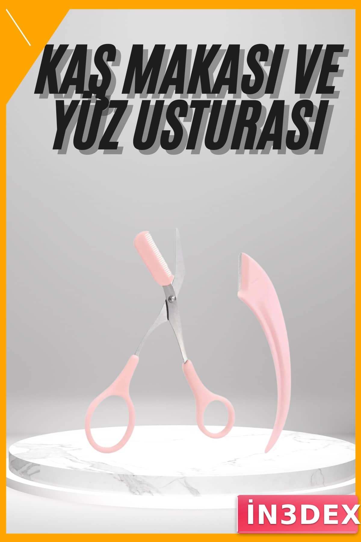 Kaş Şekillendirme Seti Taraklı Makas ve Ustura 2'li Bakım