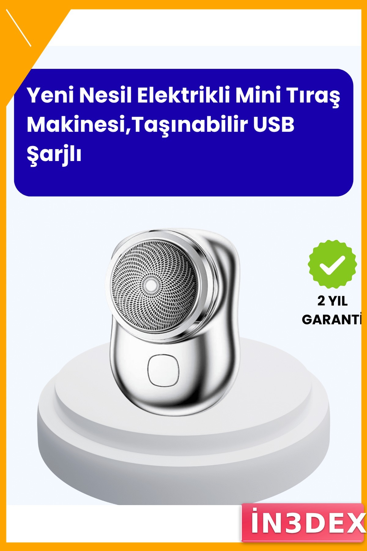 Taşınabilir Elektrikli Tıraş Makinesi IPX7 Su Geçirmez 6600 Devir