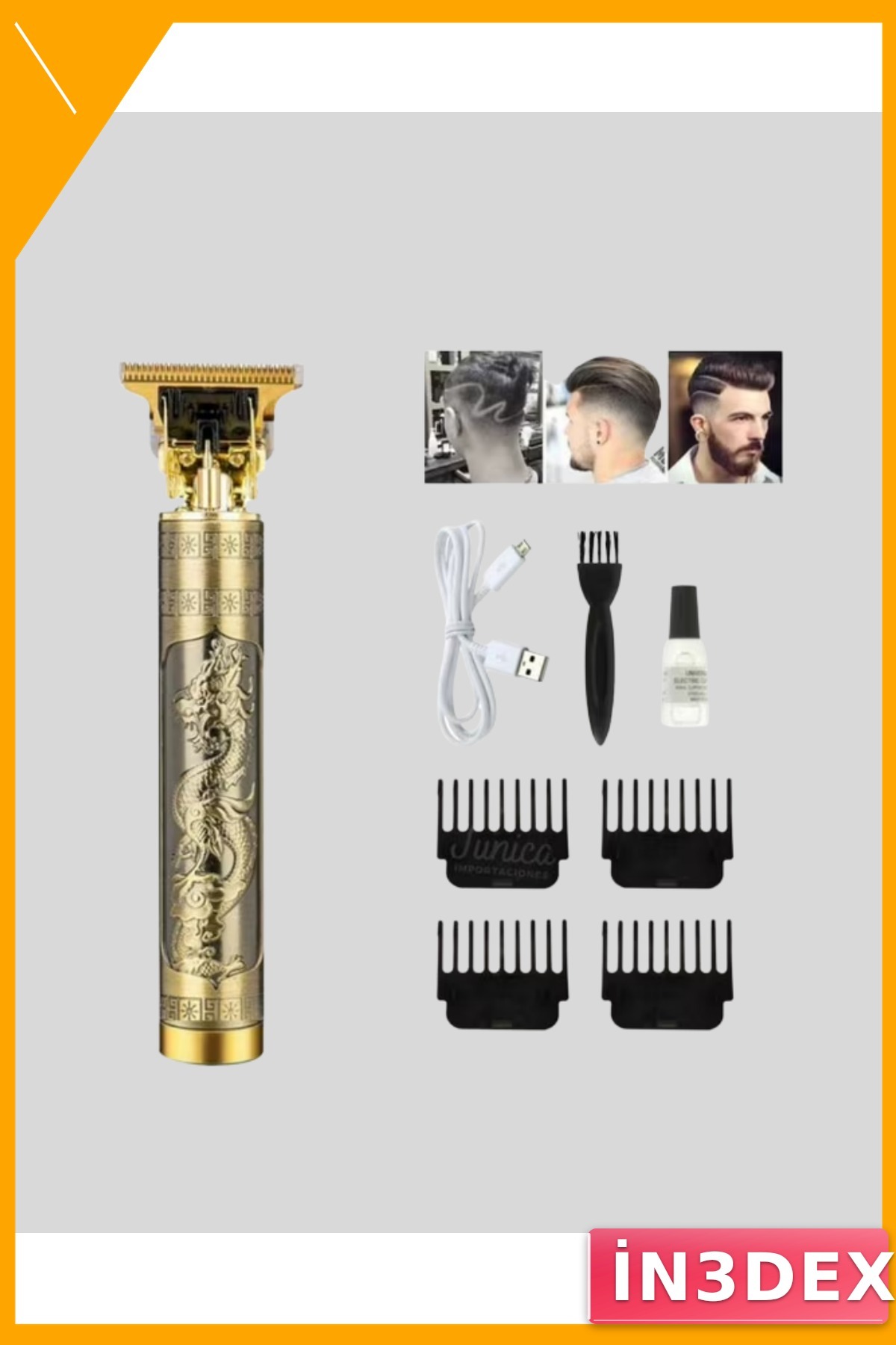 T Bıçaklı Saç ve Sakal Tıraş Makinesi 3 Başlıklı 2 Saat Kullanım