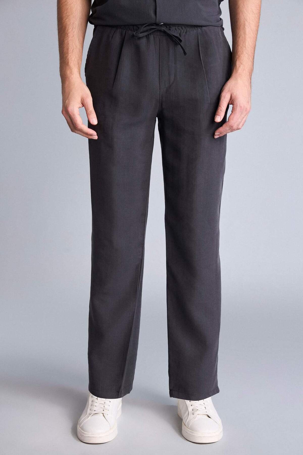 DeFacto %100 Pamuk Relax Fit Düz Paça Pantolon H2584AX26SM görsel 3