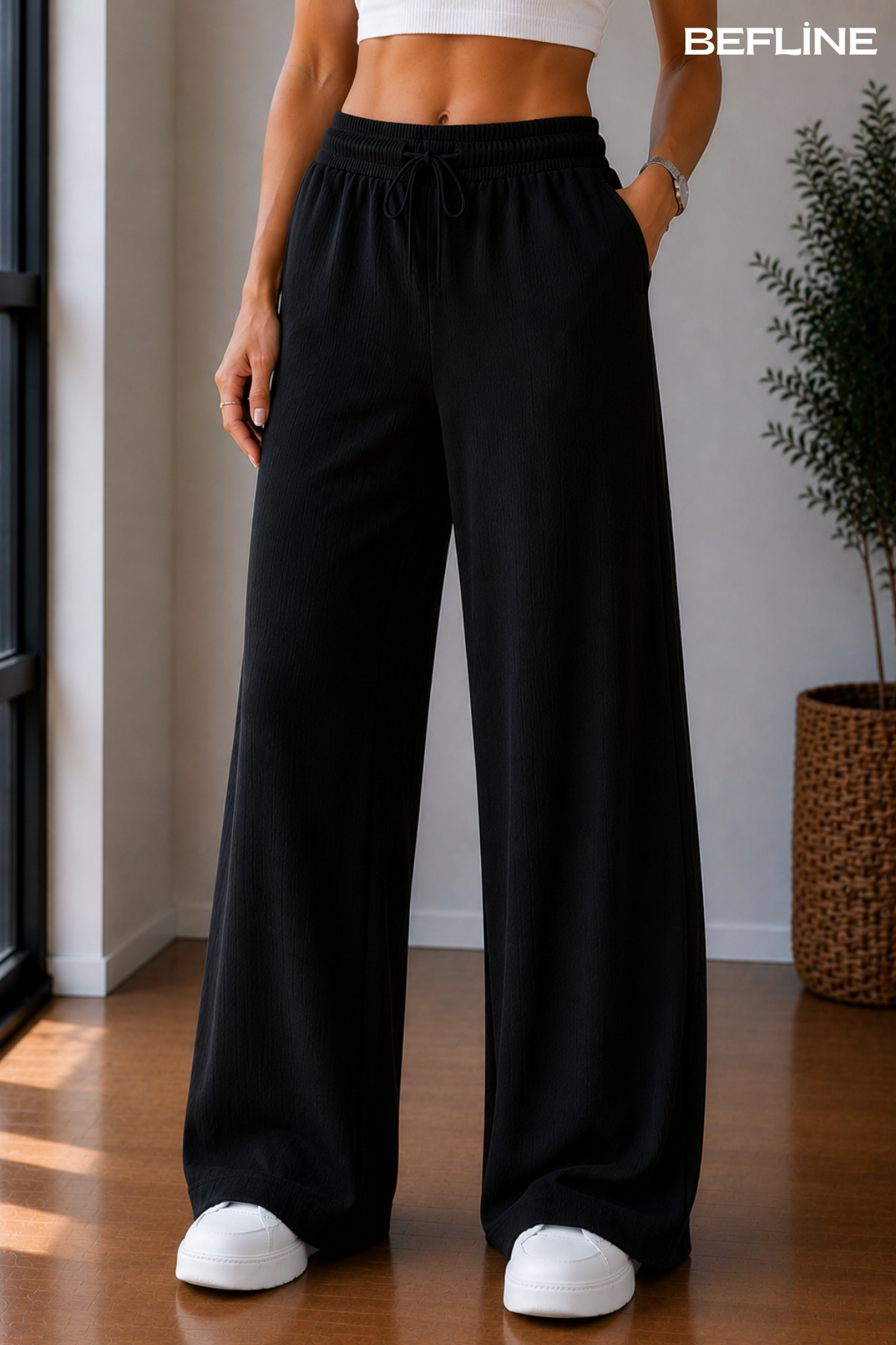 LAVİNİM  Kadın Keten Oversize LooseFit Rahat Pantolon