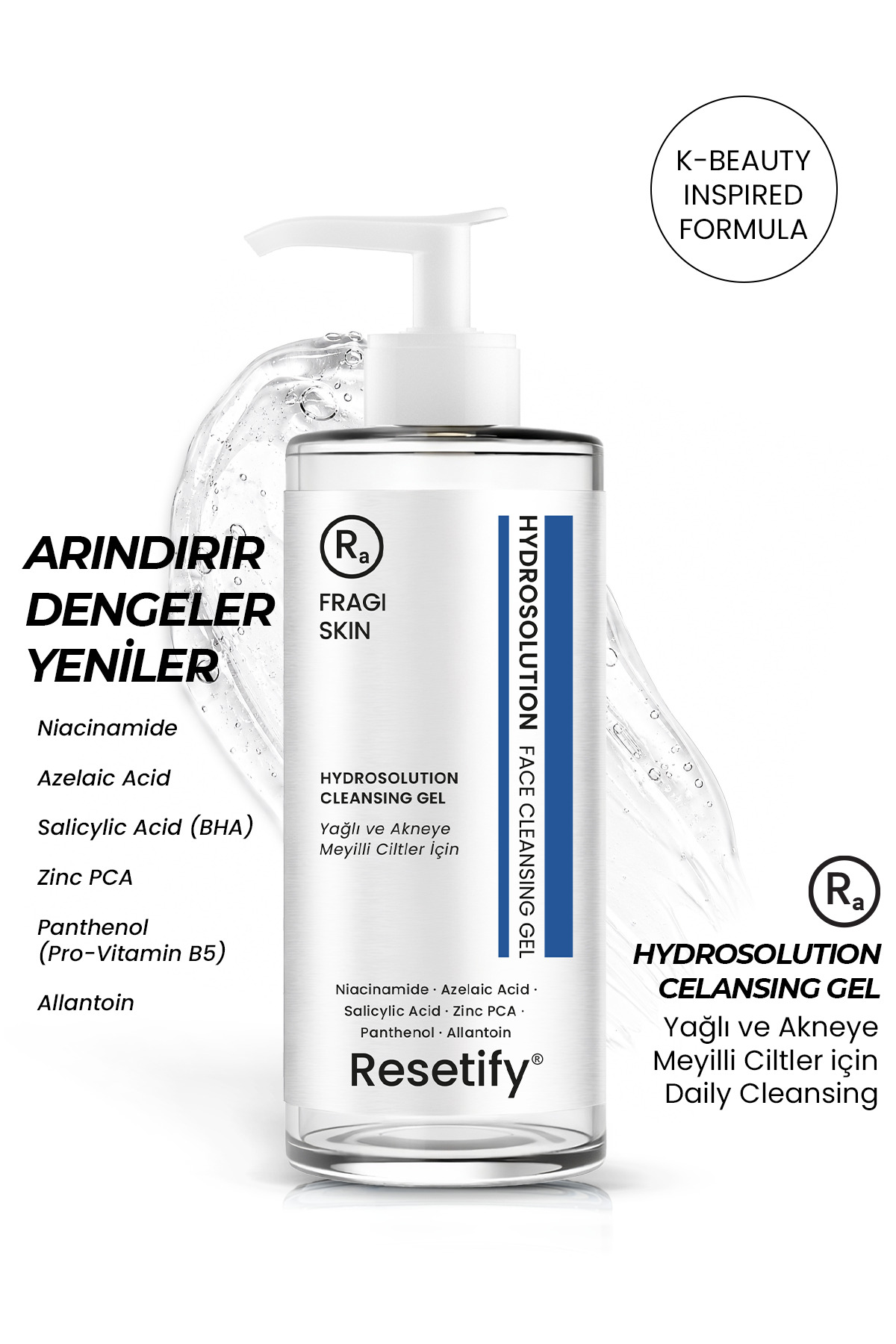 RESETIFY Hydrosolution Akne Karşıtı Yağ Dengeleyici Yüz Temizleme Jeli 200 ML — FP.33.01.010.001