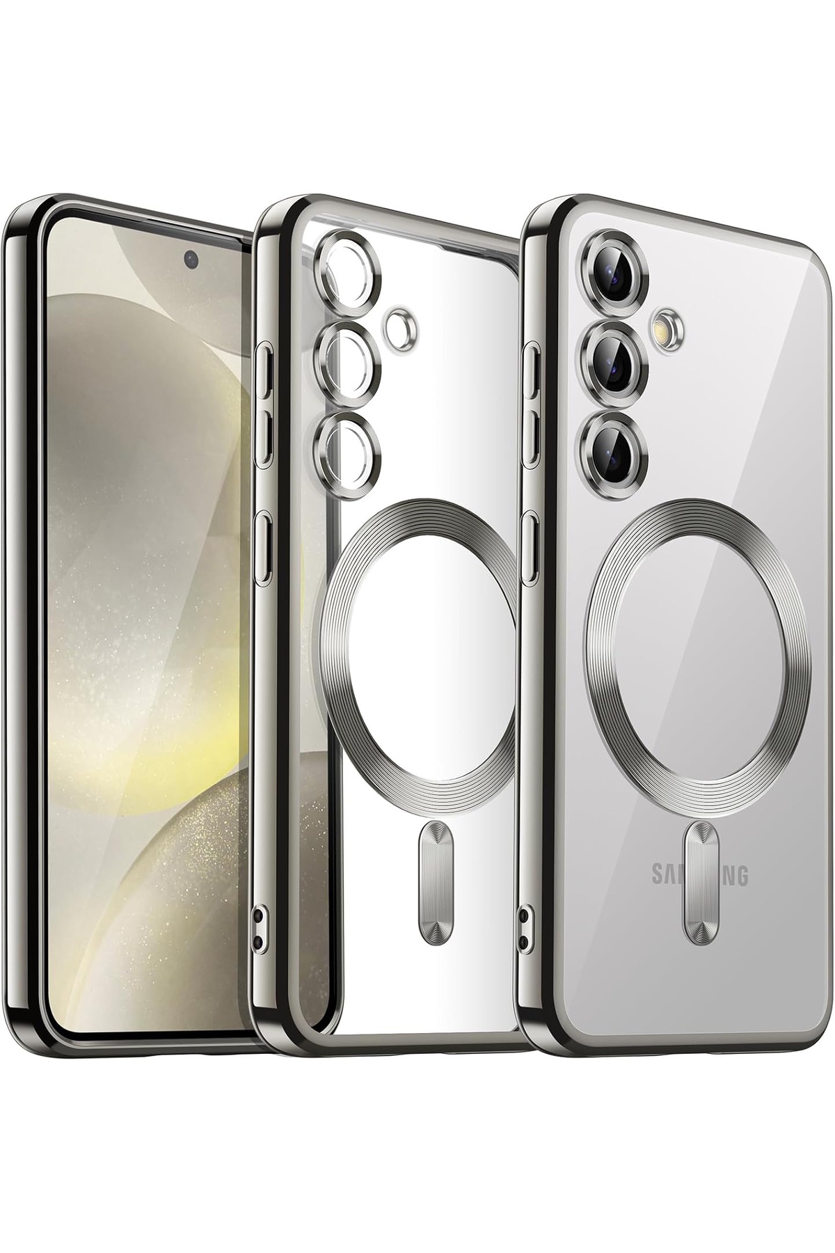 Samsung Galaxy A57 Compatible Case Case Full Camera Protected Magsafe Charging Supported Colorful Edge Back Transparent