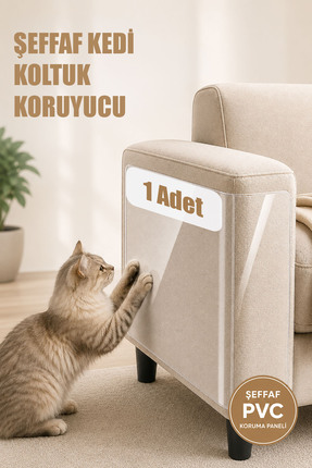 AYACO TREND Kedi Koltuk Tırmalama Koruyucu Şeffaf Yapışkanlı Mobilya Tırmalam...