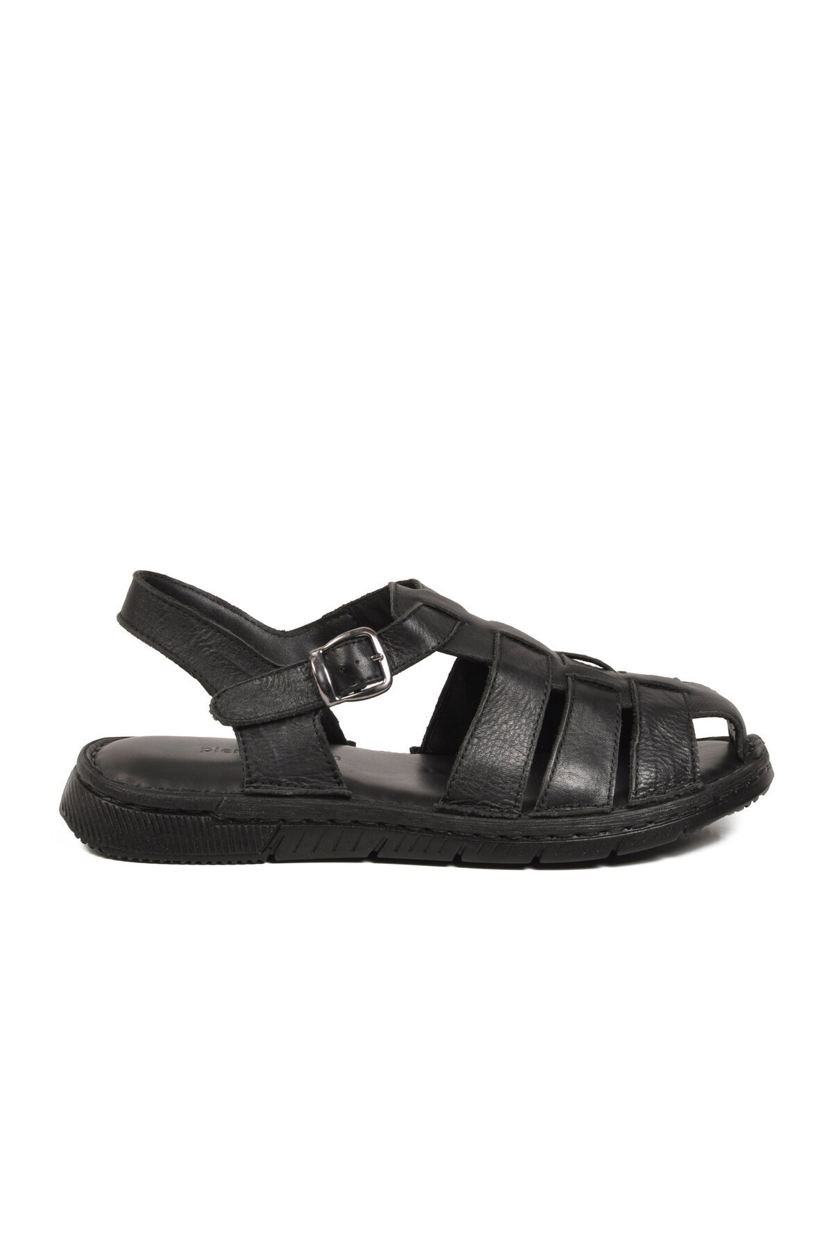Pierre Cardin Siyah Hakiki Deri Erkek Günlük Sandalet PC-7462 M görsel 3