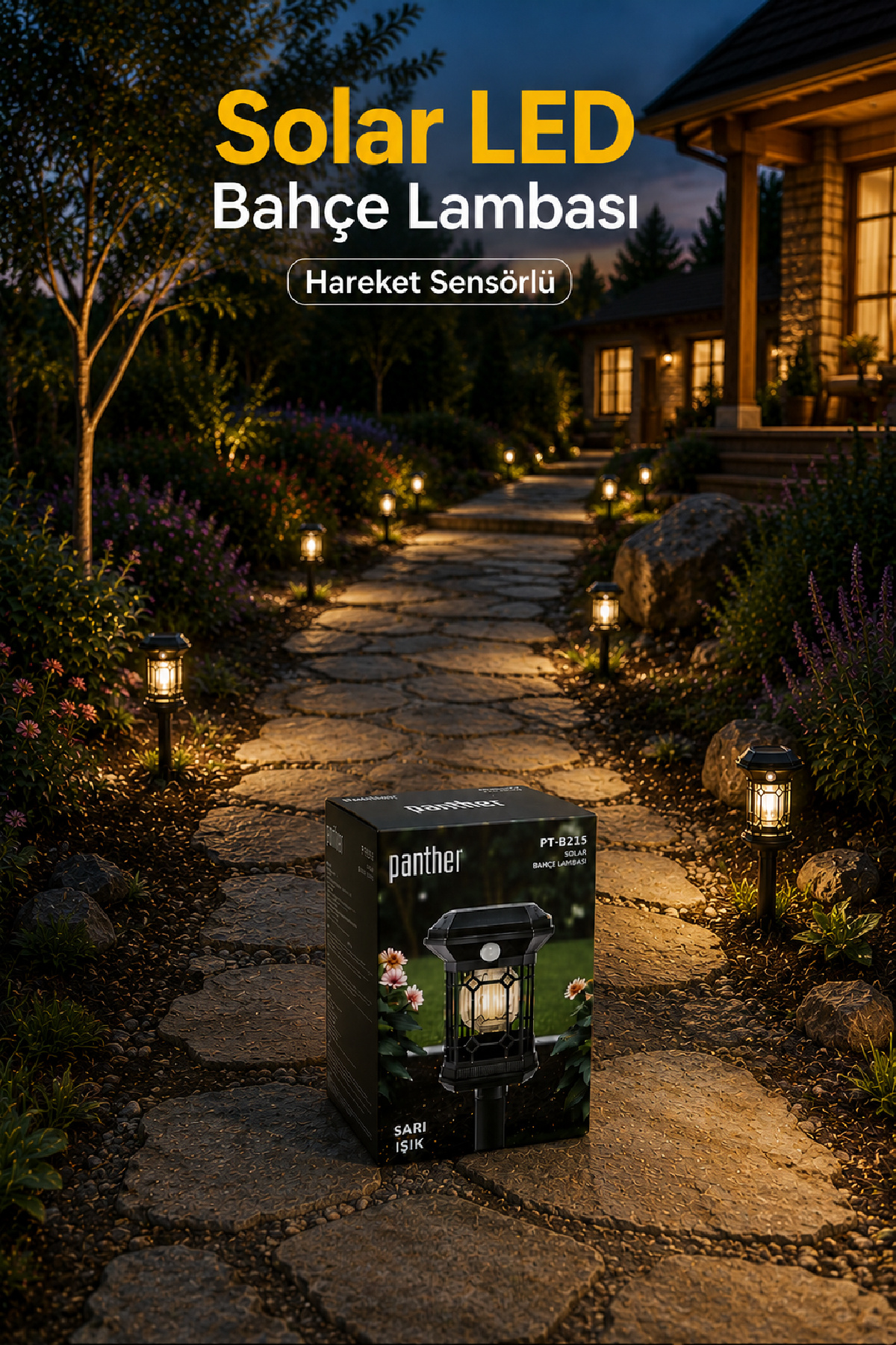 Alıç Panther Bahçe Lambası Solar LED Hareket Sensörlü Dekoratif