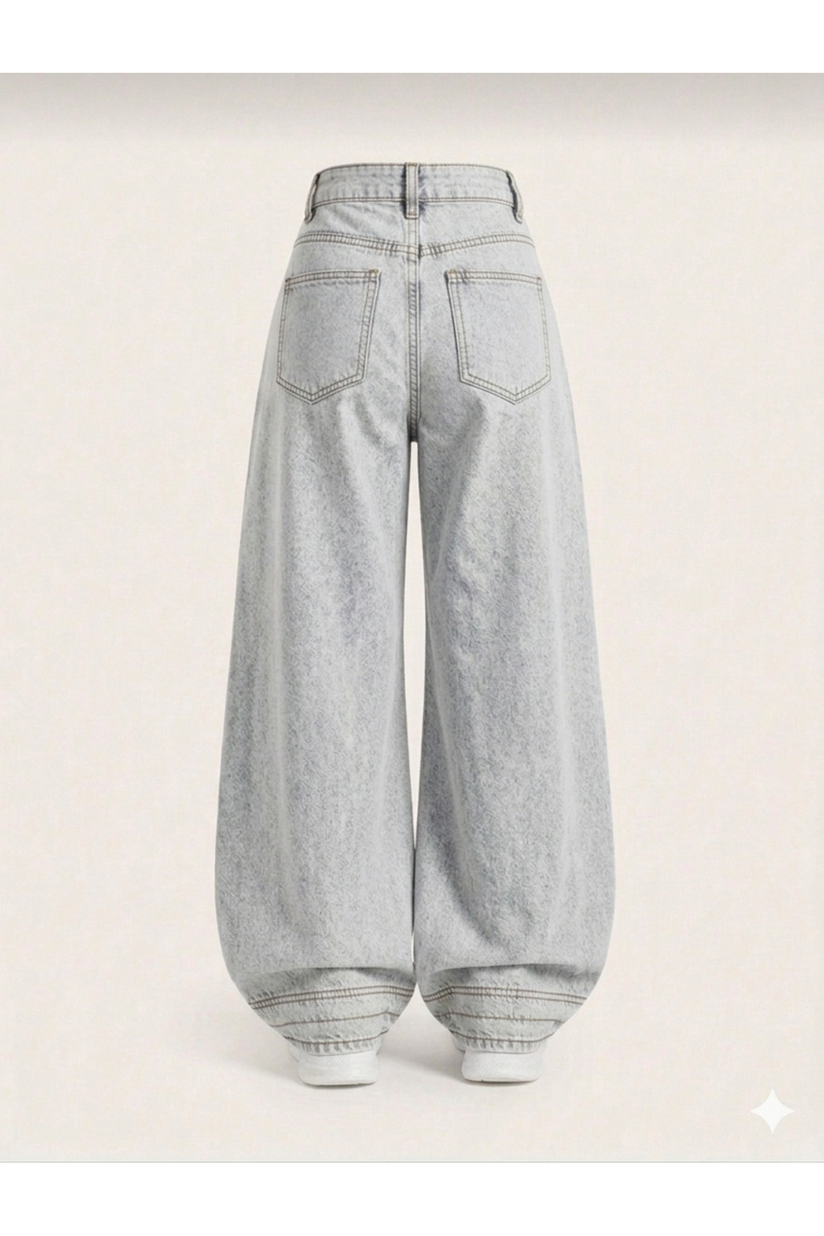 Semesia  Salaş Cepli Bol Kesim Baggy Retro Jeans - Görsel 2