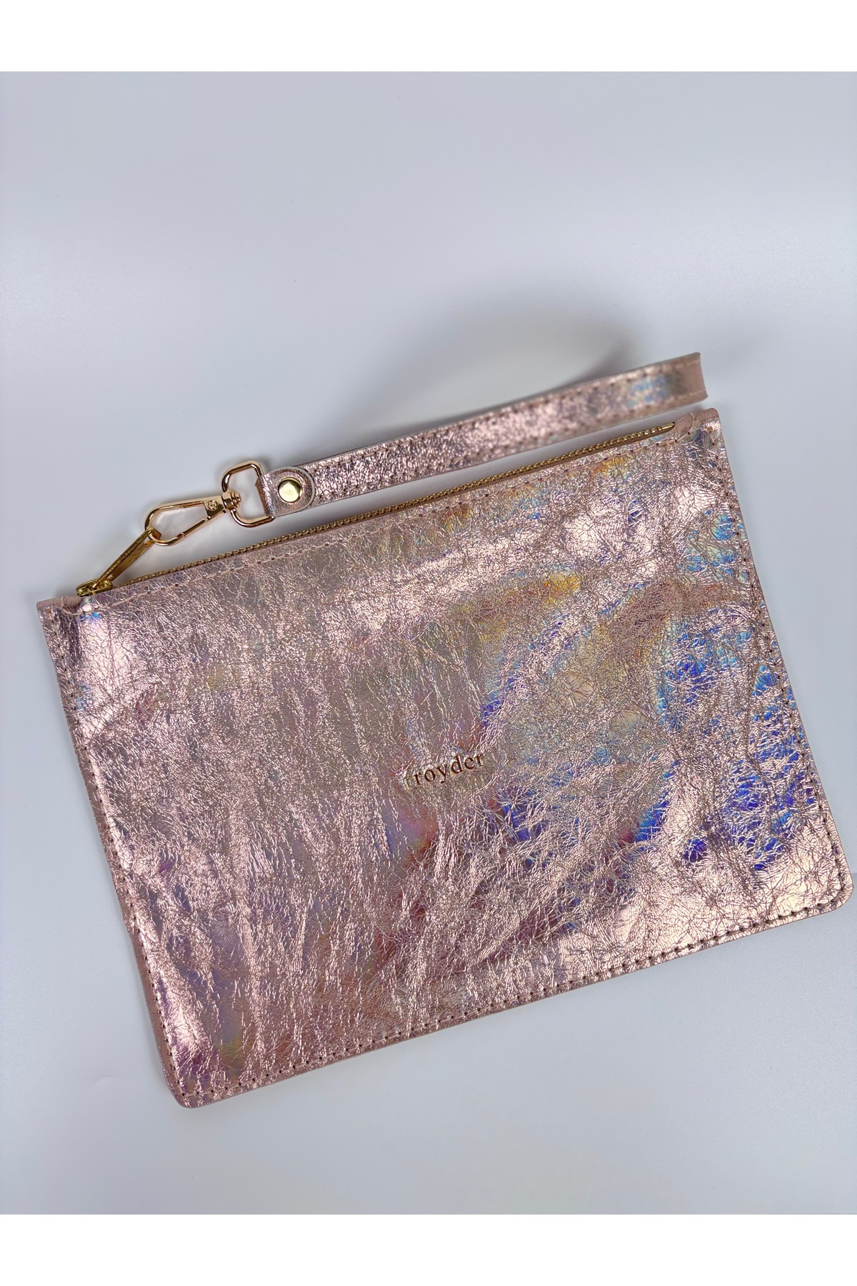 TROYDER Hakiki Deri Clutch/Portföy Çanta Parlak
