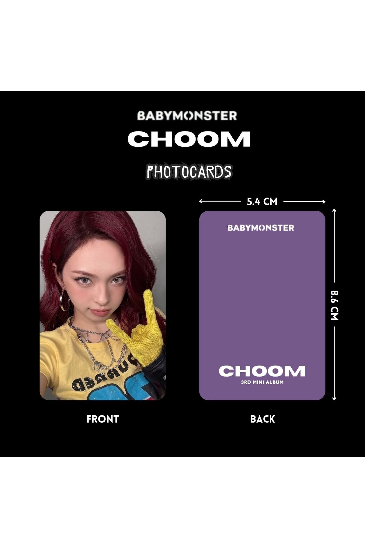 Kpop Dünyasi BABYMONSTER '' Choom '' Prism Ver. Photocards Set