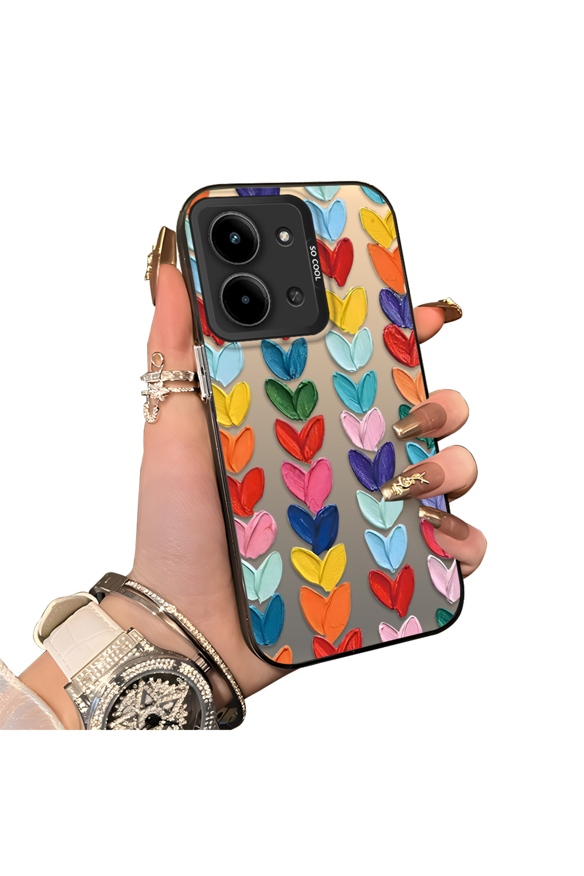 Xiaomi Redmi 15c 4G Compatible Hard Acrylic Rear Silicone Edge Lens Protection Case