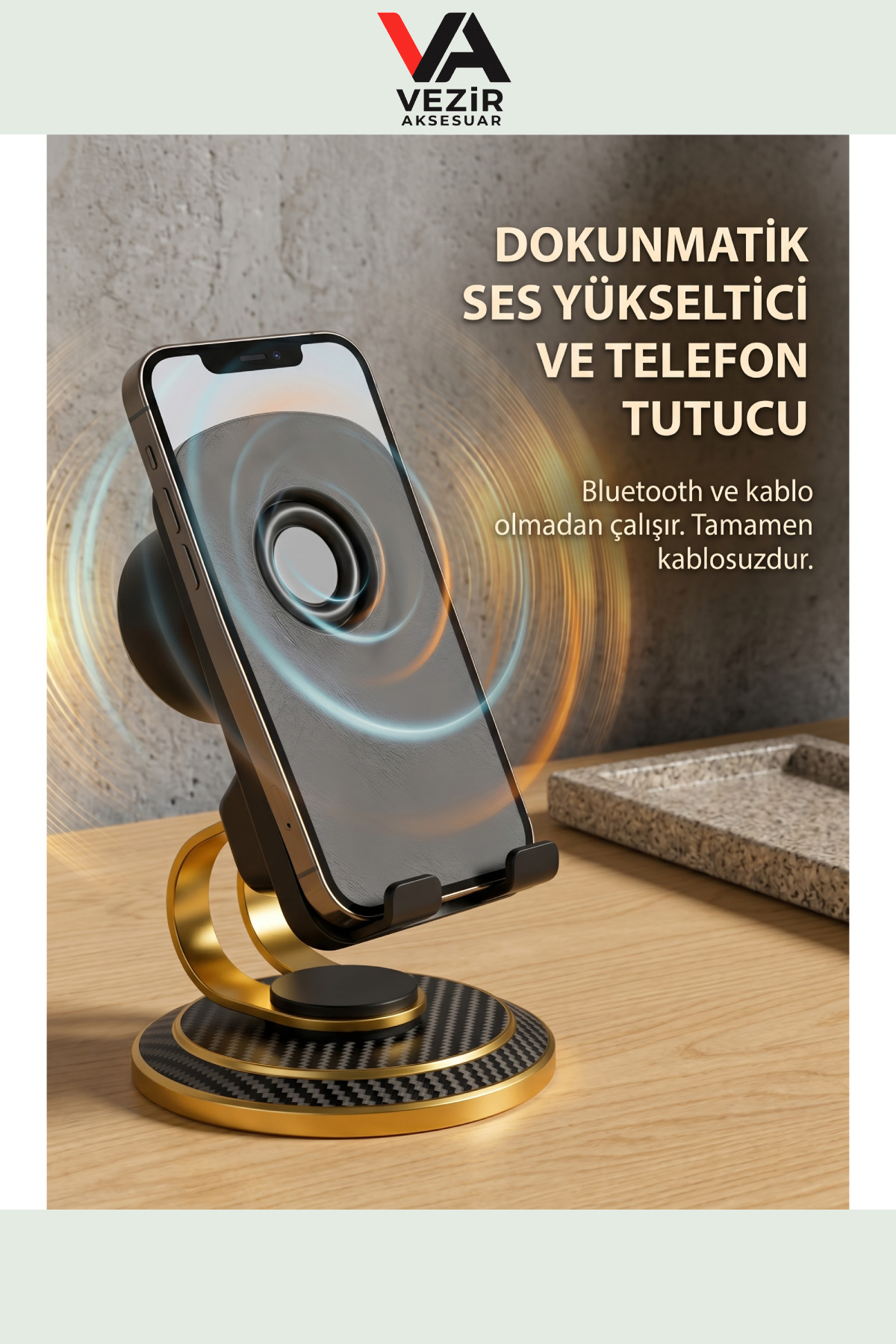Mobile Phone Sensor Speaker Stand – Kablosuz Sensörlü 5W Sesli Telefon & Tablet Tutucu