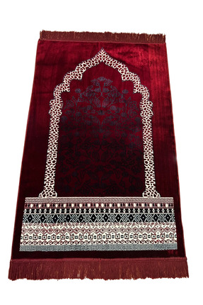 Keremzade Lale Bahçesi Serisi - Kırmızı Makine Dokuma Kadife 70x110 cm