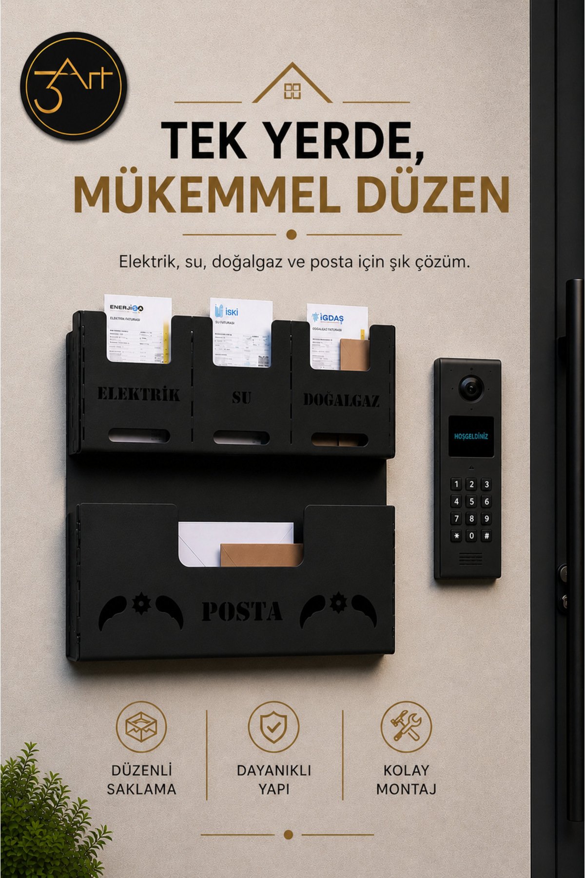 Invoice and Mail Organizer - Wall Mounted Electricity Water Natural Gas Document Organizer