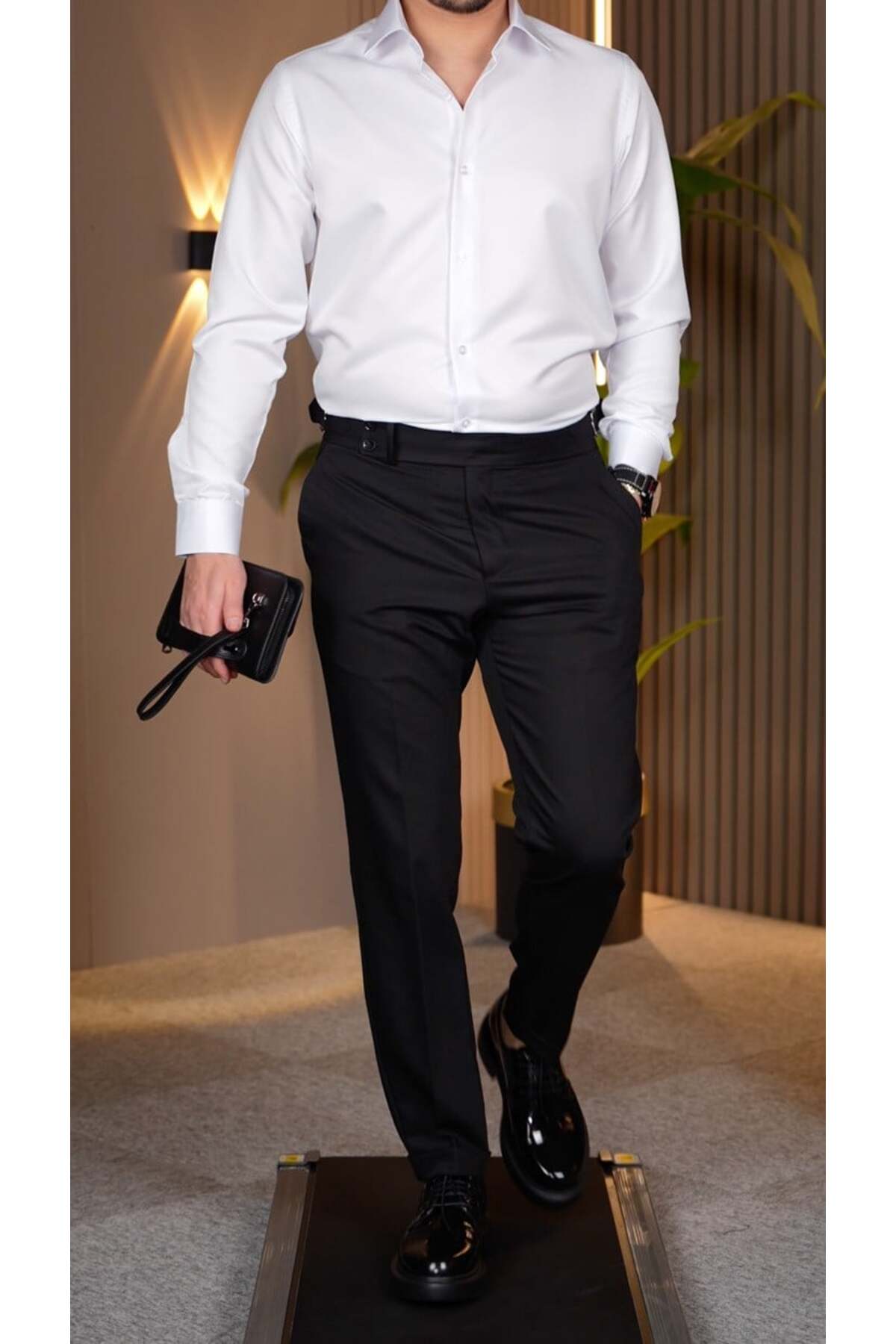 terzi ayhan Pilesiz Tokalı Pantalon Siyah