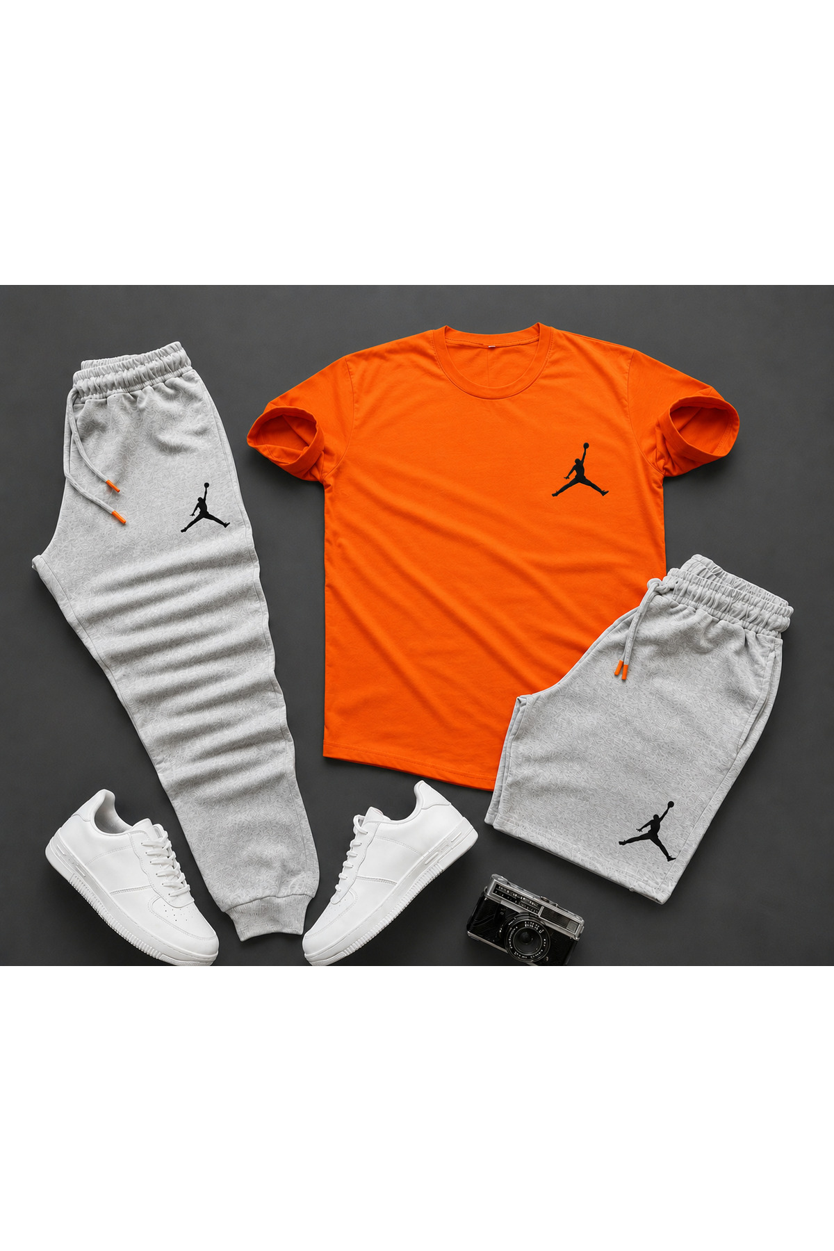 FS CABİN Uunisex T-Shirt -Sweatpants-Shorts 3-Piece Summer Tracksuit Set