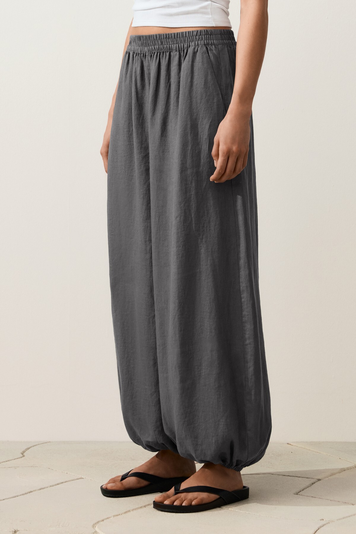 100% linen bloomer pants