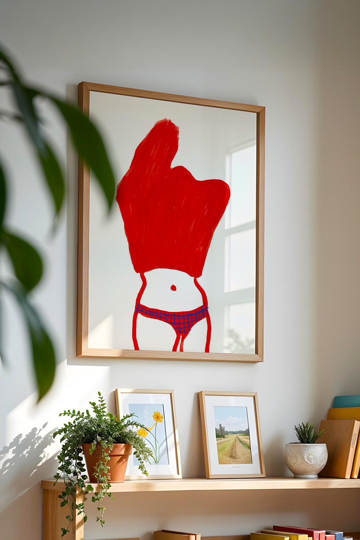 Kadın Figürlü Poster Minimal Modern Duvar Tablosu Çerçevesiz