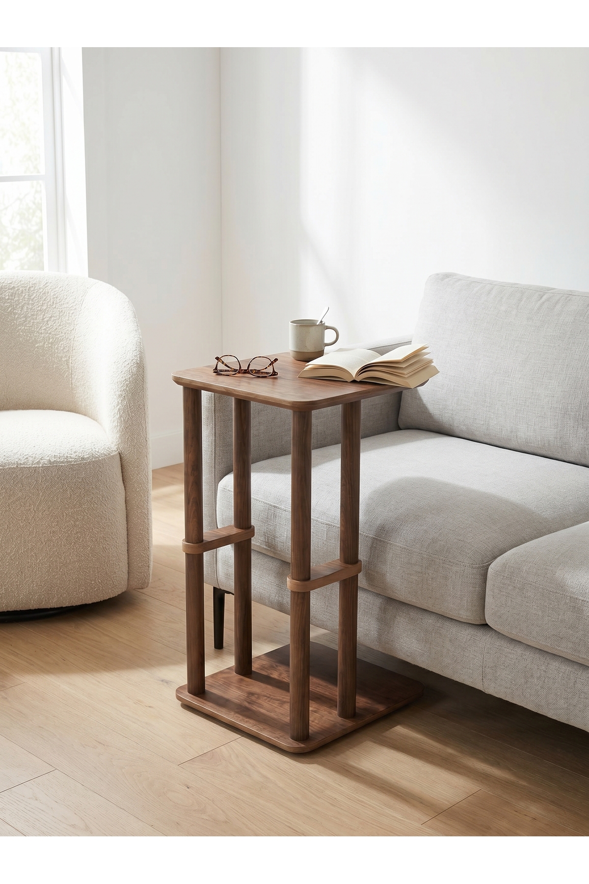 C Coffee Table Multi Functional Stylish Design with New Wheeled Mdf 'lam and Wooden Legs, Side Table, Coffee Table,
