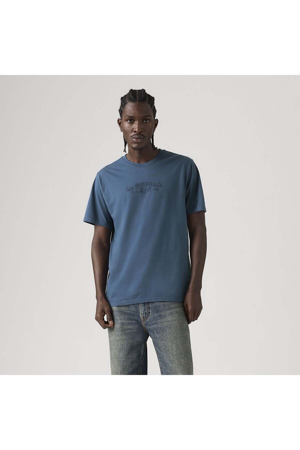تی‌شرت آبی مردانه طرح Relaxed مدل A2082-0368 لیوایز تی شرت Levi's