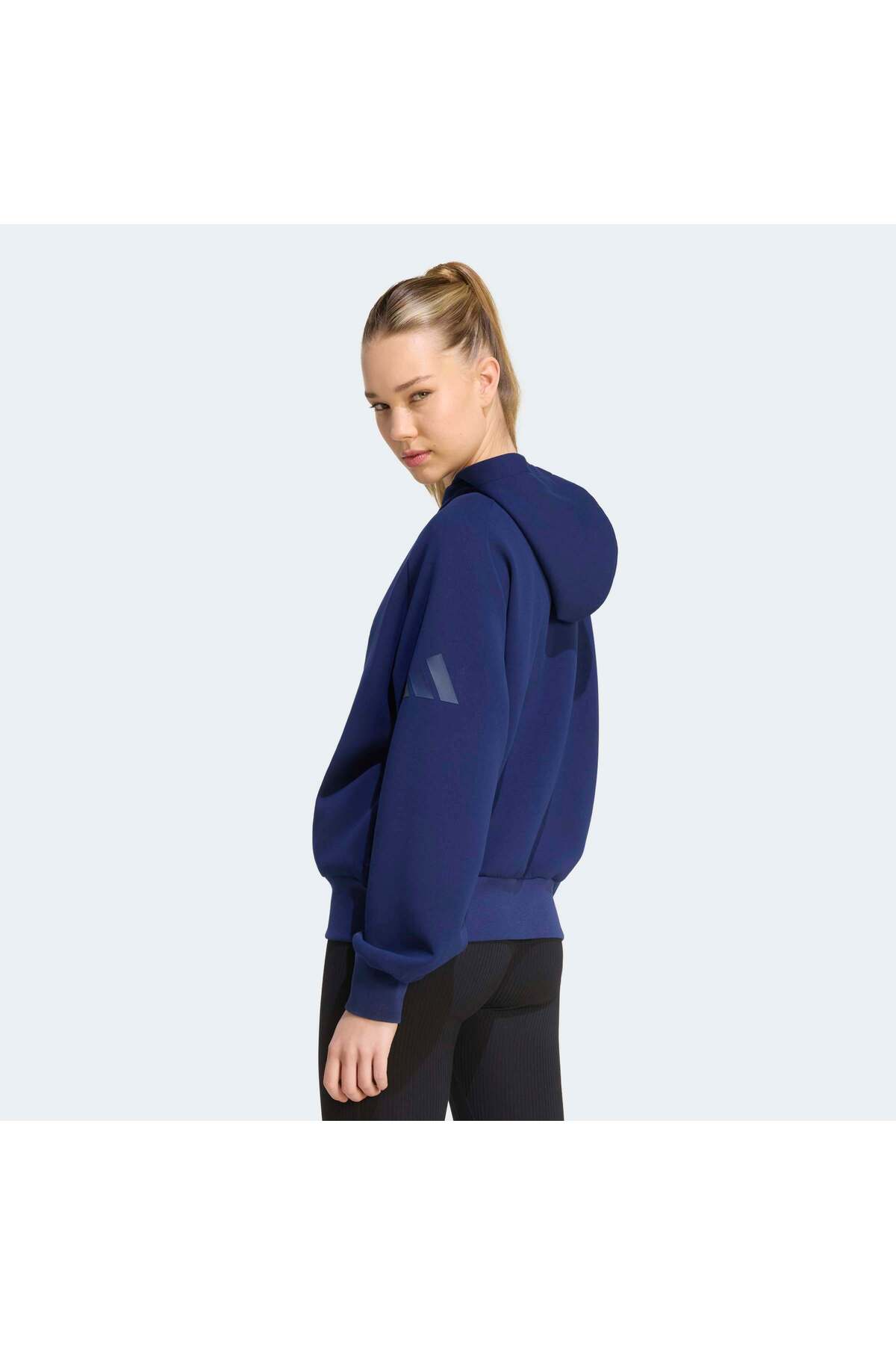 adidas W Sl Fz Hd Kadın Spor Sweatshirt KR2747 görsel 2