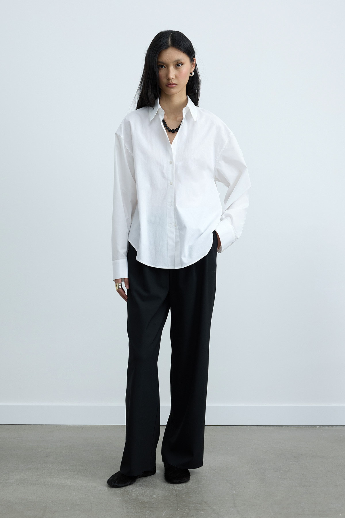 Suud Collection Beyaz Page Oversize Gömlek görsel 2