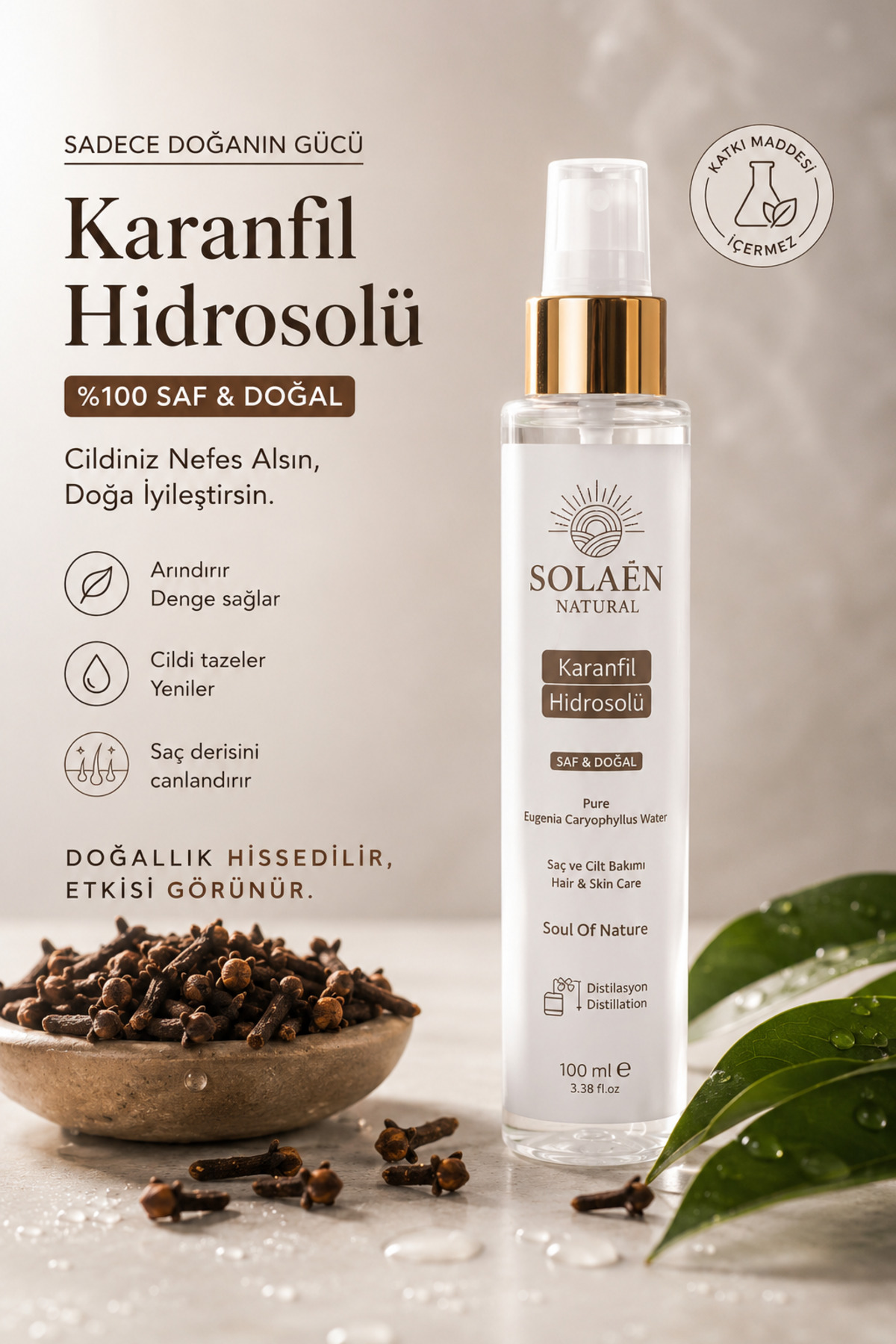 Karanfil Suyu Dökülme Karşıtı Saç Toniği 100 ml Saf Doğal Hidrosol — 100-KARANFİL — تصویر 6 از 6