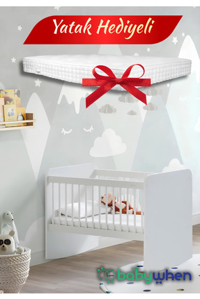 Babywhen Kademeli 50x90 Park Yatak & Sallanır Bebek Beşiği + Yatak Hediyeli