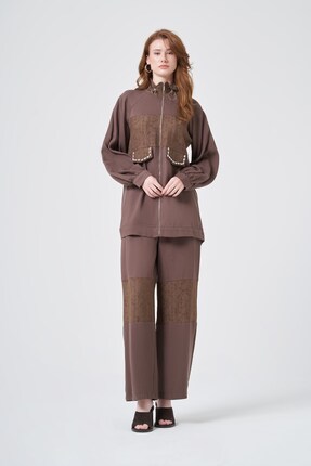FTZ WOMEN Kafın Felix Pantolonlu Takım Kahve 31369